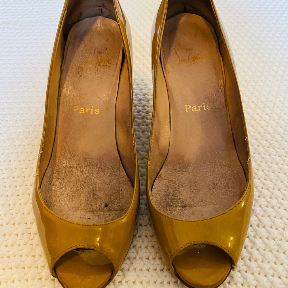 Christian Louboutin Peep Toe 3” Wedges
